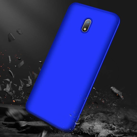 Microsonic Xiaomi Redmi 8A Kılıf Double Dip 360 Protective Mavi 5