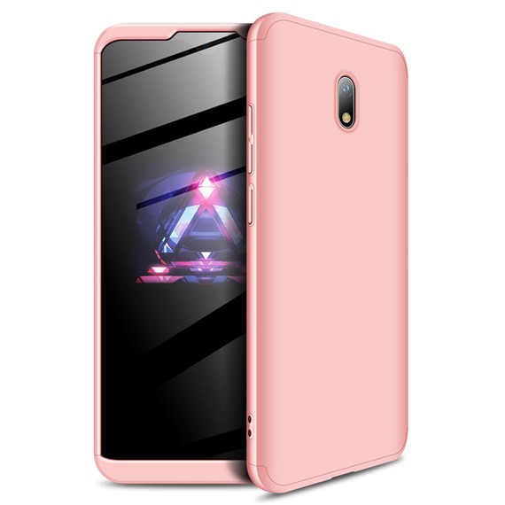 Microsonic Xiaomi Redmi 8A Kılıf Double Dip 360 Protective Rose Gold 1