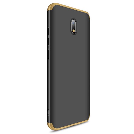 Microsonic Xiaomi Redmi 8A Kılıf Double Dip 360 Protective Siyah Gold 2