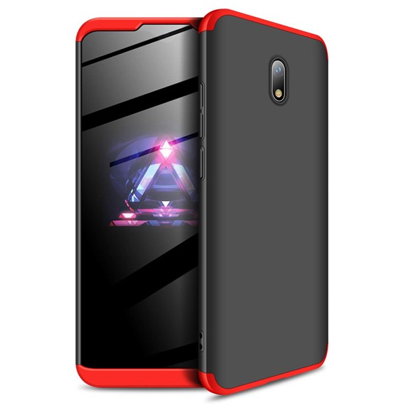 Microsonic Xiaomi Redmi 8A Kılıf Double Dip 360 Protective Siyah Kırmızı 1