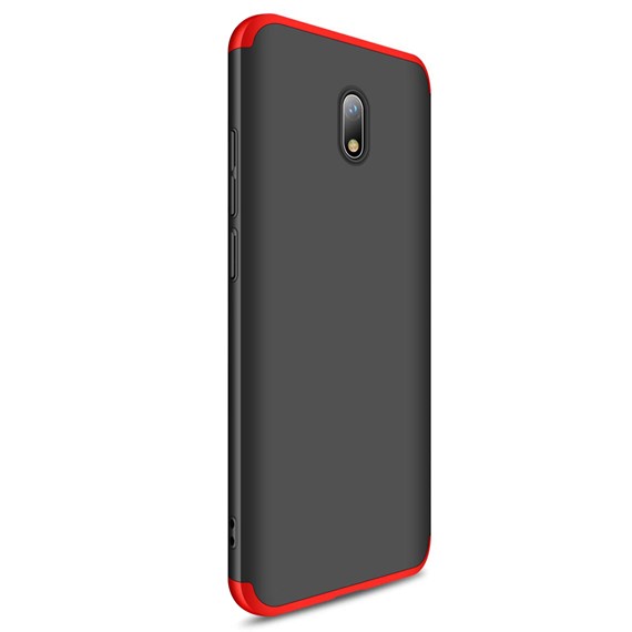 Microsonic Xiaomi Redmi 8A Kılıf Double Dip 360 Protective Siyah Kırmızı 2