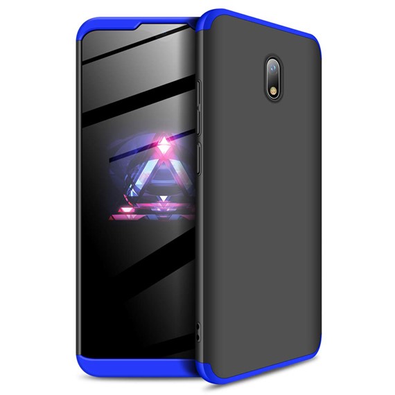 Microsonic Xiaomi Redmi 8A Kılıf Double Dip 360 Protective Siyah Mavi 1