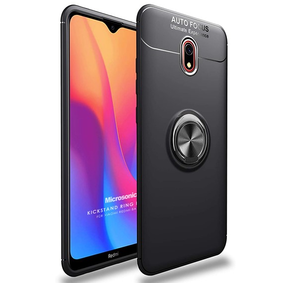 Microsonic Xiaomi Redmi 8A Kılıf Kickstand Ring Holder Siyah 1