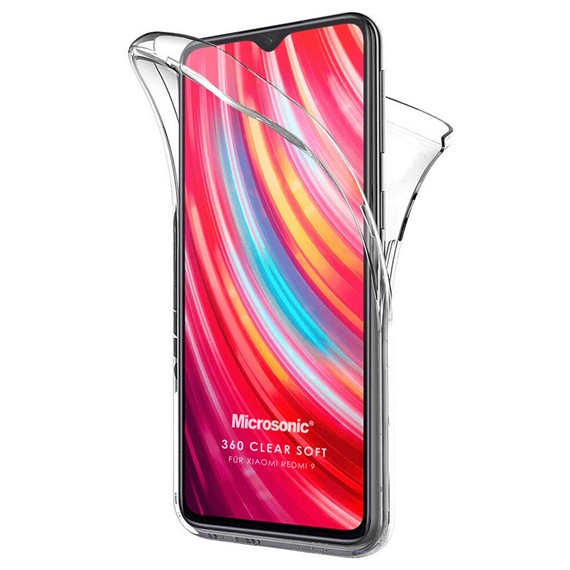 Microsonic Xiaomi Redmi 9 Kılıf 6 Tarafı Tam Full Koruma 360 Clear Soft Şeffaf 1