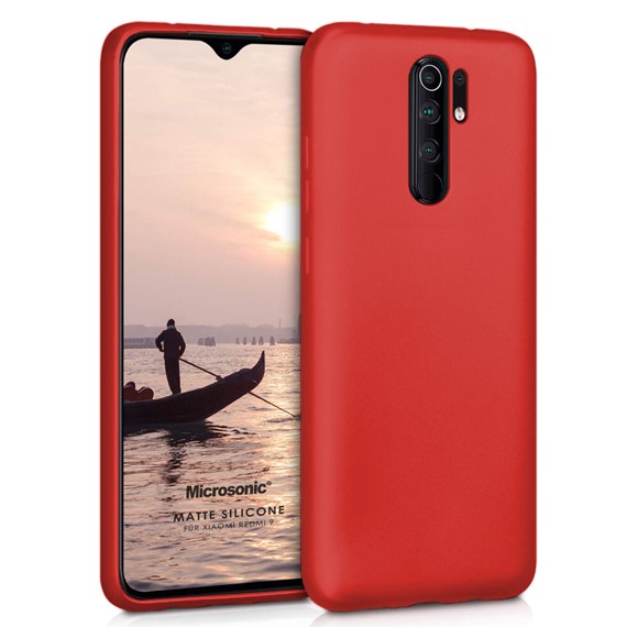 Microsonic Matte Silicone Xiaomi Redmi 9 Kılıf Kırmızı 1