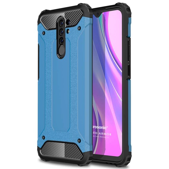 Microsonic Xiaomi Redmi 9 Kılıf Rugged Armor Mavi 1