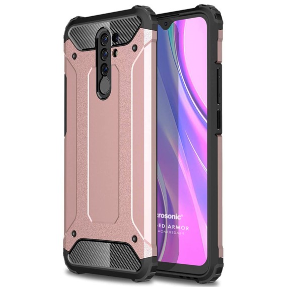 Microsonic Xiaomi Redmi 9 Kılıf Rugged Armor Rose Gold 1