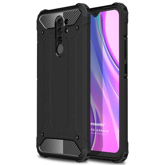 Microsonic Xiaomi Redmi 9 Kılıf Rugged Armor Siyah 1