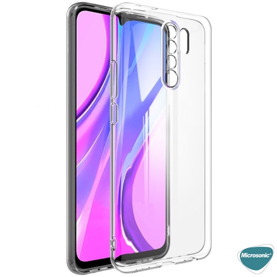 Microsonic Xiaomi Redmi 9 Kılıf Transparent Soft Beyaz 5