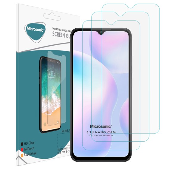 Microsonic Xiaomi Redmi 9A Screen Protector Nano Glass 3 Pack 1