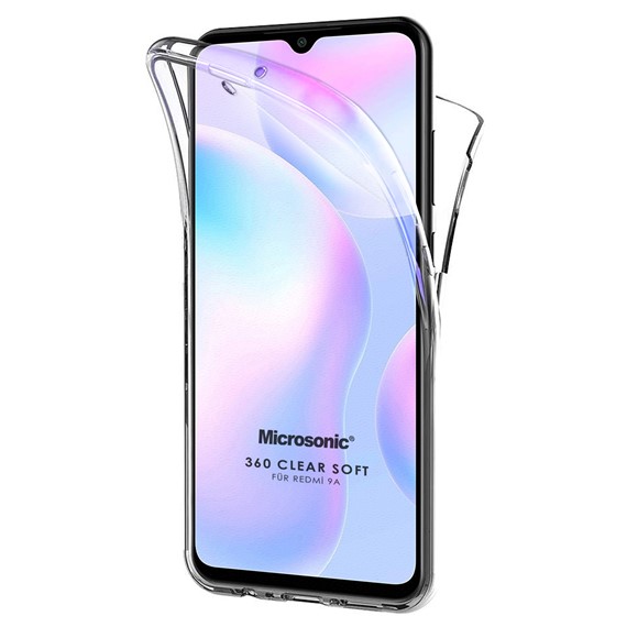 Microsonic Xiaomi Redmi 9A Kılıf 6 Tarafı Tam Full Koruma 360 Clear Soft Şeffaf 1