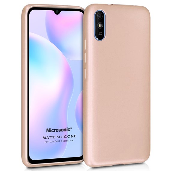 Microsonic Matte Silicone Xiaomi Redmi 9A Kılıf Gold 1