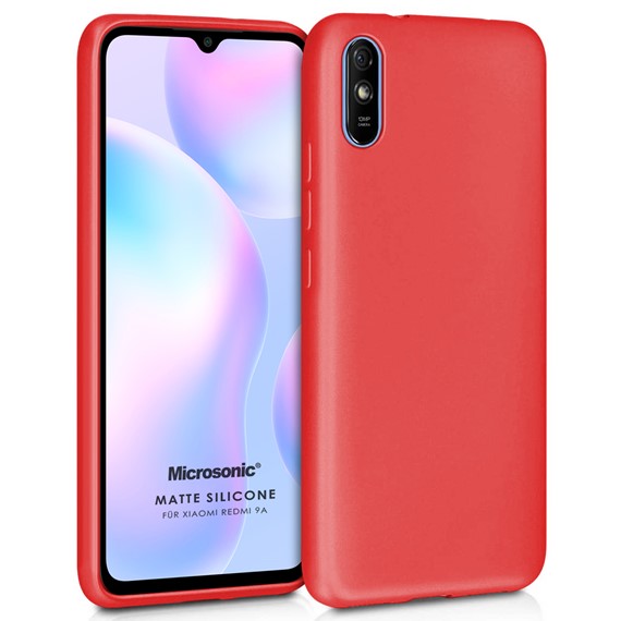 Microsonic Matte Silicone Xiaomi Redmi 9A Kılıf Kırmızı 1