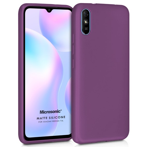 Microsonic Matte Silicone Xiaomi Redmi 9A Kılıf Mor 1