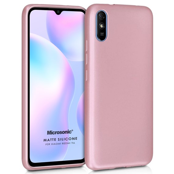 Microsonic Matte Silicone Xiaomi Redmi 9A Kılıf Rose Gold 1