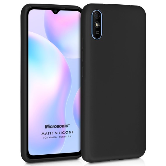 Microsonic Matte Silicone Xiaomi Redmi 9A Kılıf Siyah 1