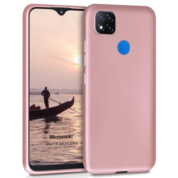 Microsonic Matte Silicone Xiaomi Redmi 9C Kılıf Rose Gold 1