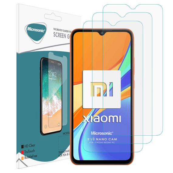 Microsonic Xiaomi Redmi 9C Screen Protector Nano Glass 3 Pack 1