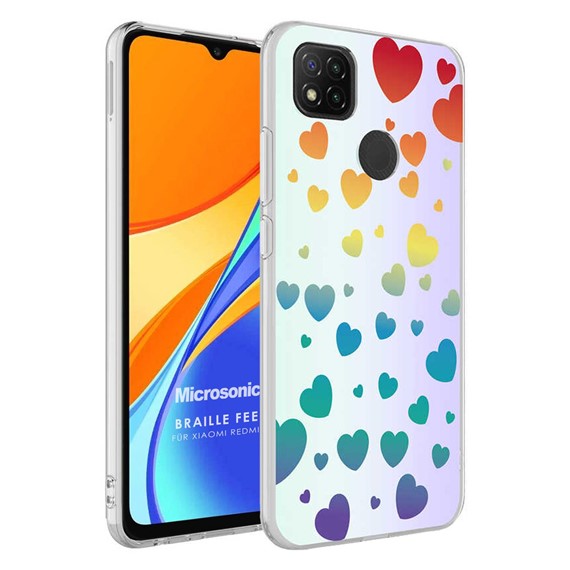 Microsonic Xiaomi Redmi 9C Braille Feel Desenli Kılıf Heart 1