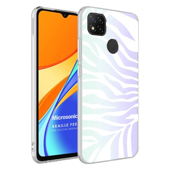 Microsonic Xiaomi Redmi 9C Braille Feel Desenli Kılıf Zebra 1