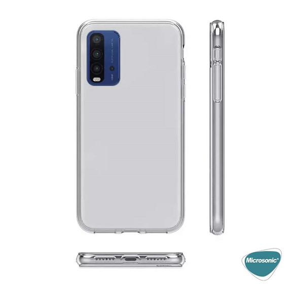 Microsonic Xiaomi Redmi Note 9 4G Kılıf 6 Tarafı Tam Full Koruma 360 Clear Soft Şeffaf 3