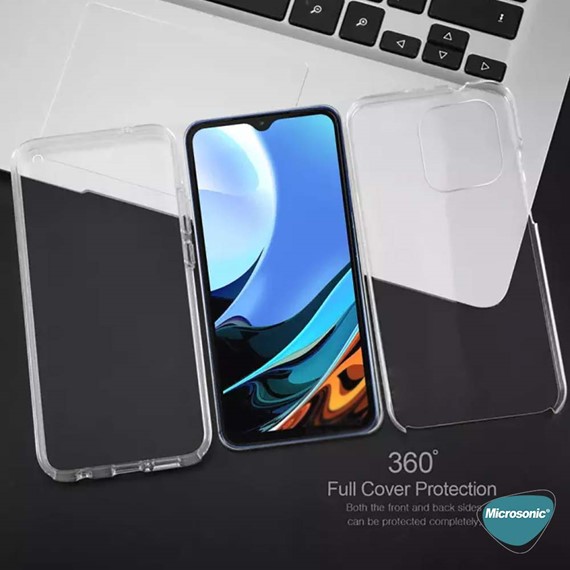 Microsonic Xiaomi Redmi Note 9 4G Kılıf 6 Tarafı Tam Full Koruma 360 Clear Soft Şeffaf 4