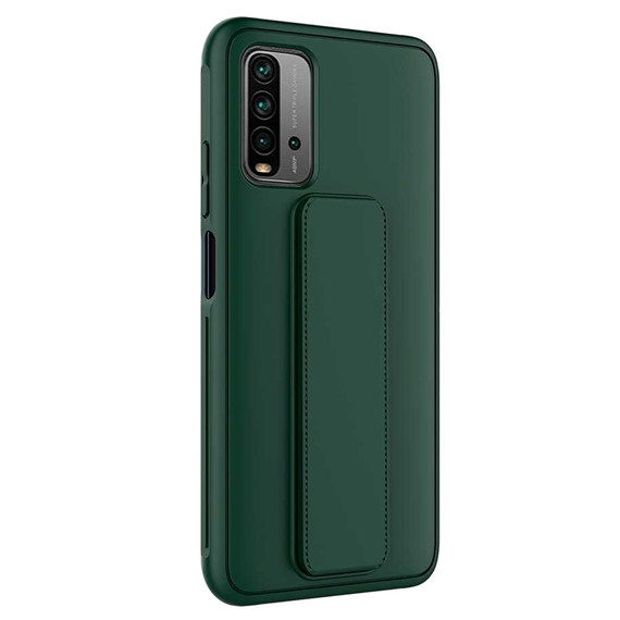 Microsonic Xiaomi Redmi 9T Kılıf Hand Strap Koyu Yeşil 2