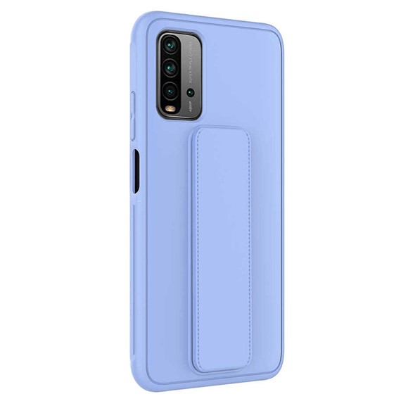 Microsonic Xiaomi Redmi Note 9 4G Kılıf Hand Strap Mavi 2