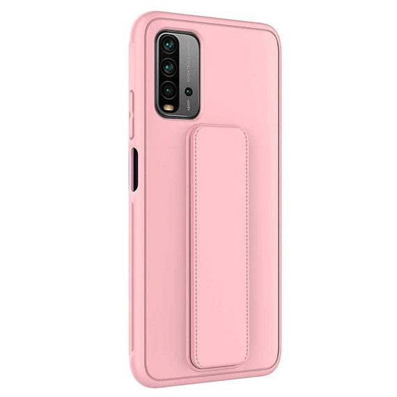 Microsonic Xiaomi Redmi Note 9 4G Kılıf Hand Strap Pembe 2