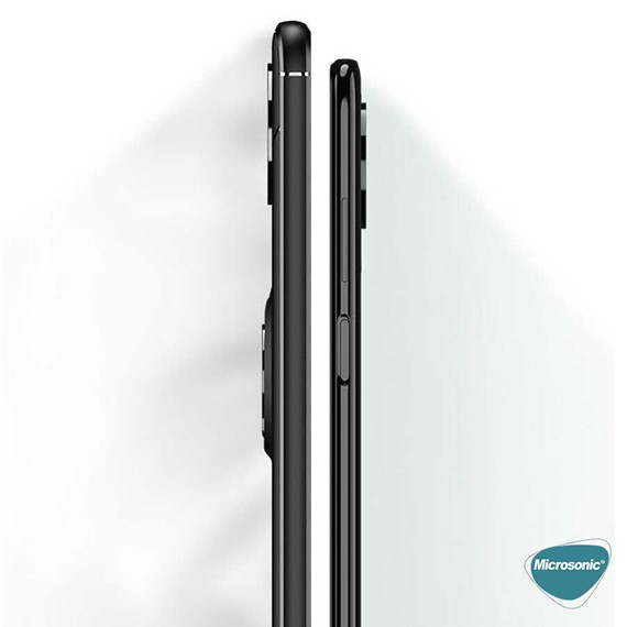 Microsonic Xiaomi Redmi Note 9T Kılıf Kickstand Ring Holder Siyah Rose 6