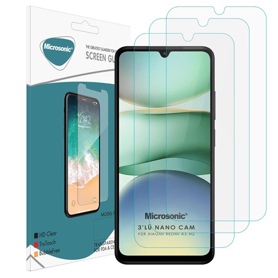 Microsonic Xiaomi Redmi A5 4G Screen Protector Nano Glass Cam Ekran Koruyucu 3 lü Paket 2