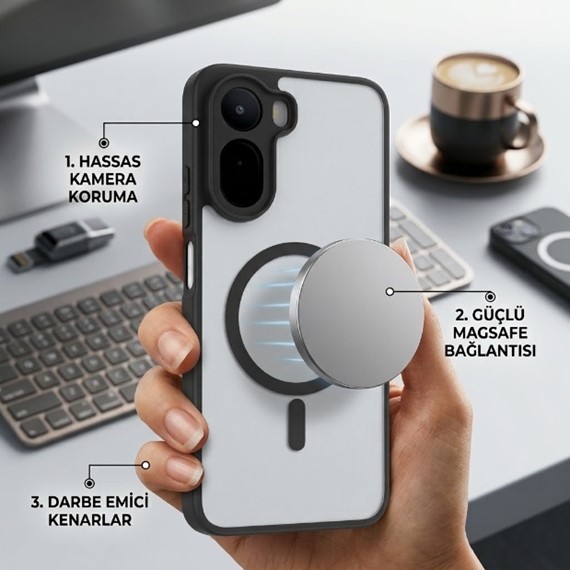 Microsonic Xiaomi Redmi A7 Pro Kılıf Kılıf MagSmoke Neo Turuncu 3