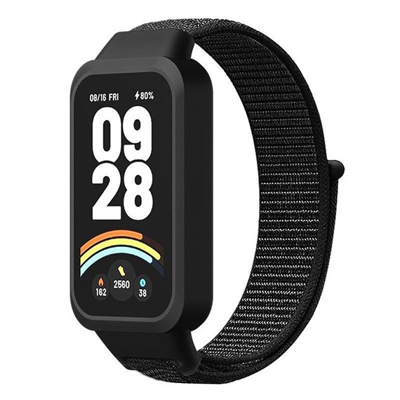 Microsonic Xiaomi Smart Band 9 Active Hasırlı Kordon Woven Sport Loop Siyah 1