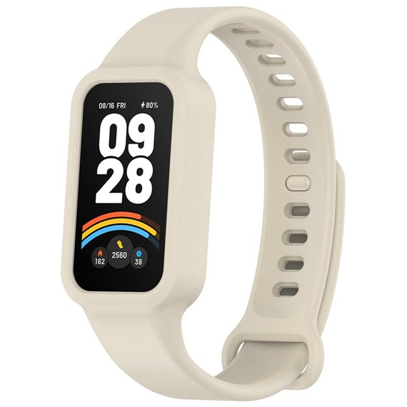 Microsonic Xiaomi Smart Band 9 Active Kordon Silicone Sport Band Bej 1
