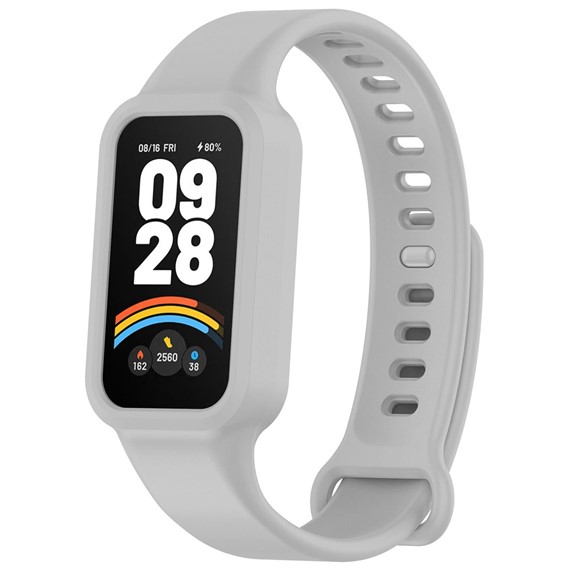 Microsonic Xiaomi Smart Band 9 Active Kordon Silicone Sport Band Gri 1