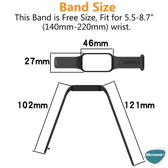 Microsonic Xiaomi Smart Band 9 Active Kordon Silicone Sport Band Pudra 8