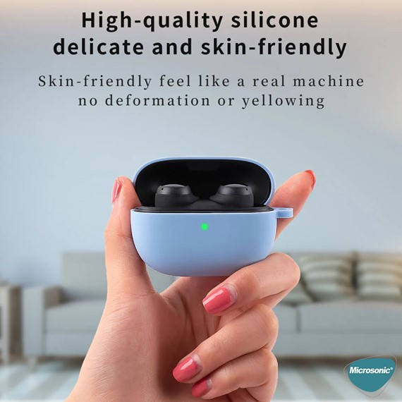 Microsonic Xiaomi Redmi Buds 6 Pro Kılıf Askılı Mat Silikon Koyu Yeşil 7