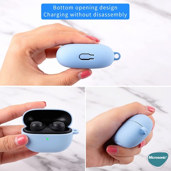 Microsonic Xiaomi Redmi Buds 6 Pro Kılıf Askılı Mat Silikon Koyu Yeşil 8