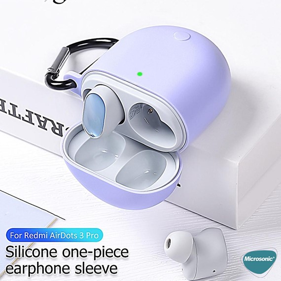 Microsonic Xiaomi Redmi AirDots 3 Pro Kılıf Askılı Mat Silikon Lacivert 4