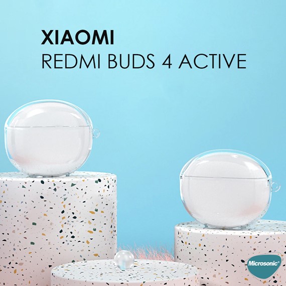 Microsonic Xiaomi Redmi Buds 4 Active Kılıf Transparent Clear Soft Şeffaf 3