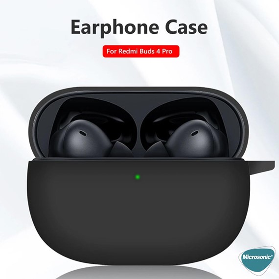 Microsonic Xiaomi Redmi Buds 6 Pro Kılıf Askılı Mat Silikon Koyu Yeşil 4
