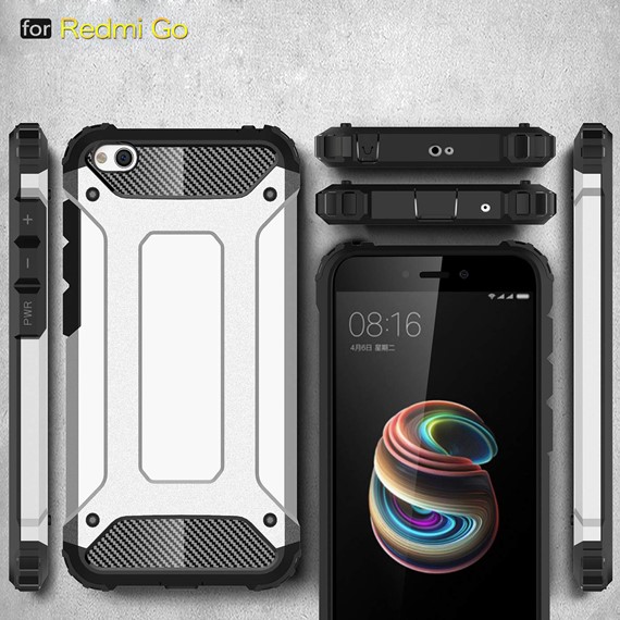 Microsonic Xiaomi Redmi Go Kılıf Rugged Armor Mavi 5