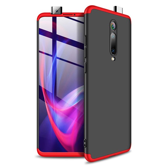 Microsonic Xiaomi Redmi K20 Kılıf Double Dip 360 Protective Siyah Kırmızı 1