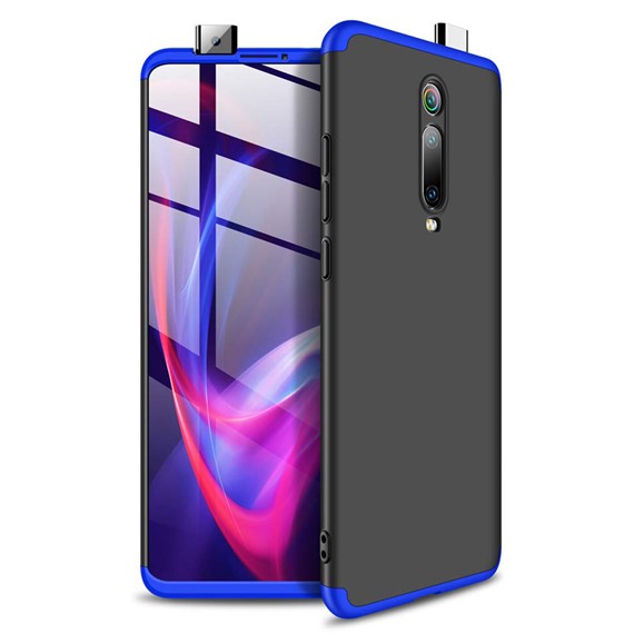 Microsonic Xiaomi Redmi K20 Kılıf Double Dip 360 Protective Siyah Mavi 1