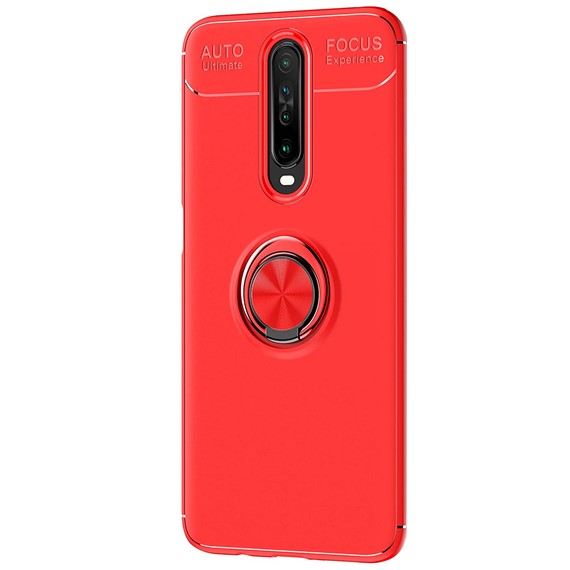 Microsonic Xiaomi Redmi K30 Kılıf Kickstand Ring Holder Kırmızı 2