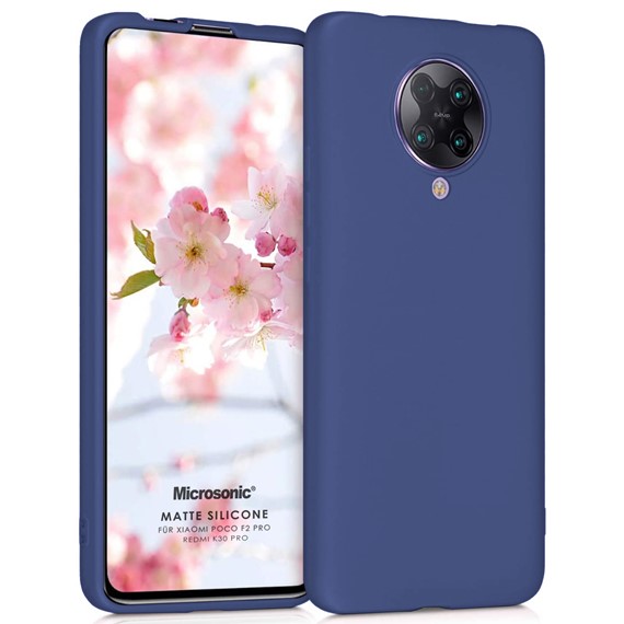 Microsonic Matte Silicone Xiaomi Redmi K30 Pro Kılıf Lacivert 1