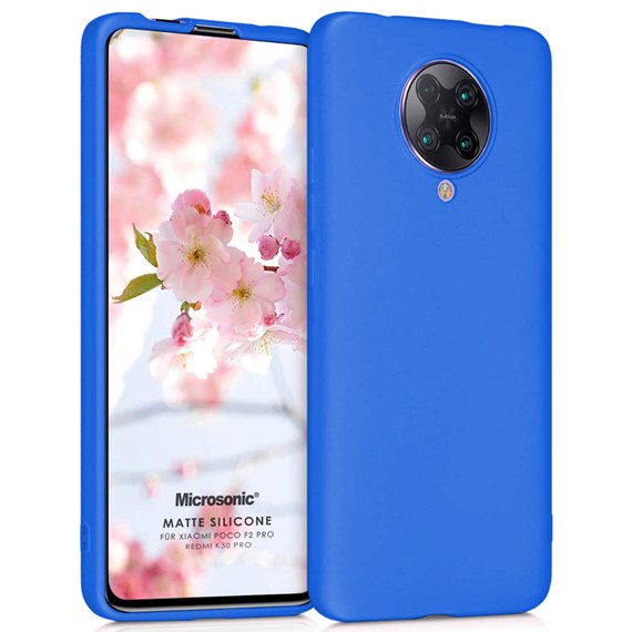 Microsonic Matte Silicone Xiaomi Redmi K30 Pro Kılıf Mavi 1