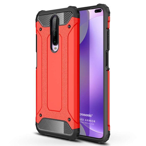 Microsonic Xiaomi Redmi K30 Kılıf Rugged Armor Kırmızı 1