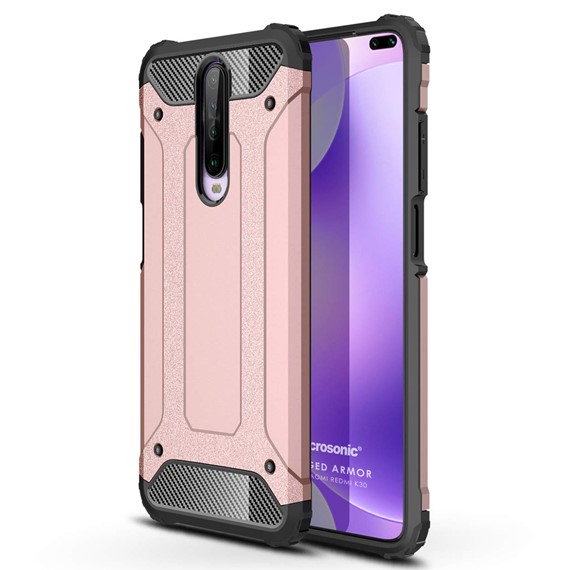 Microsonic Xiaomi Redmi K30 Kılıf Rugged Armor Rose Gold 1