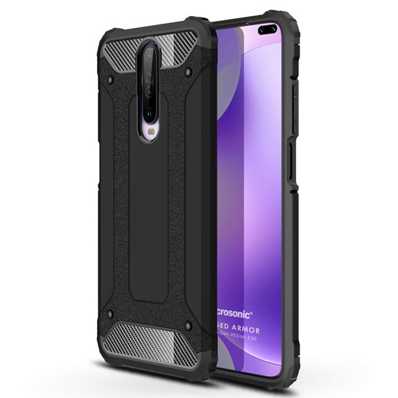 Microsonic Xiaomi Redmi K30 Kılıf Rugged Armor Siyah 1